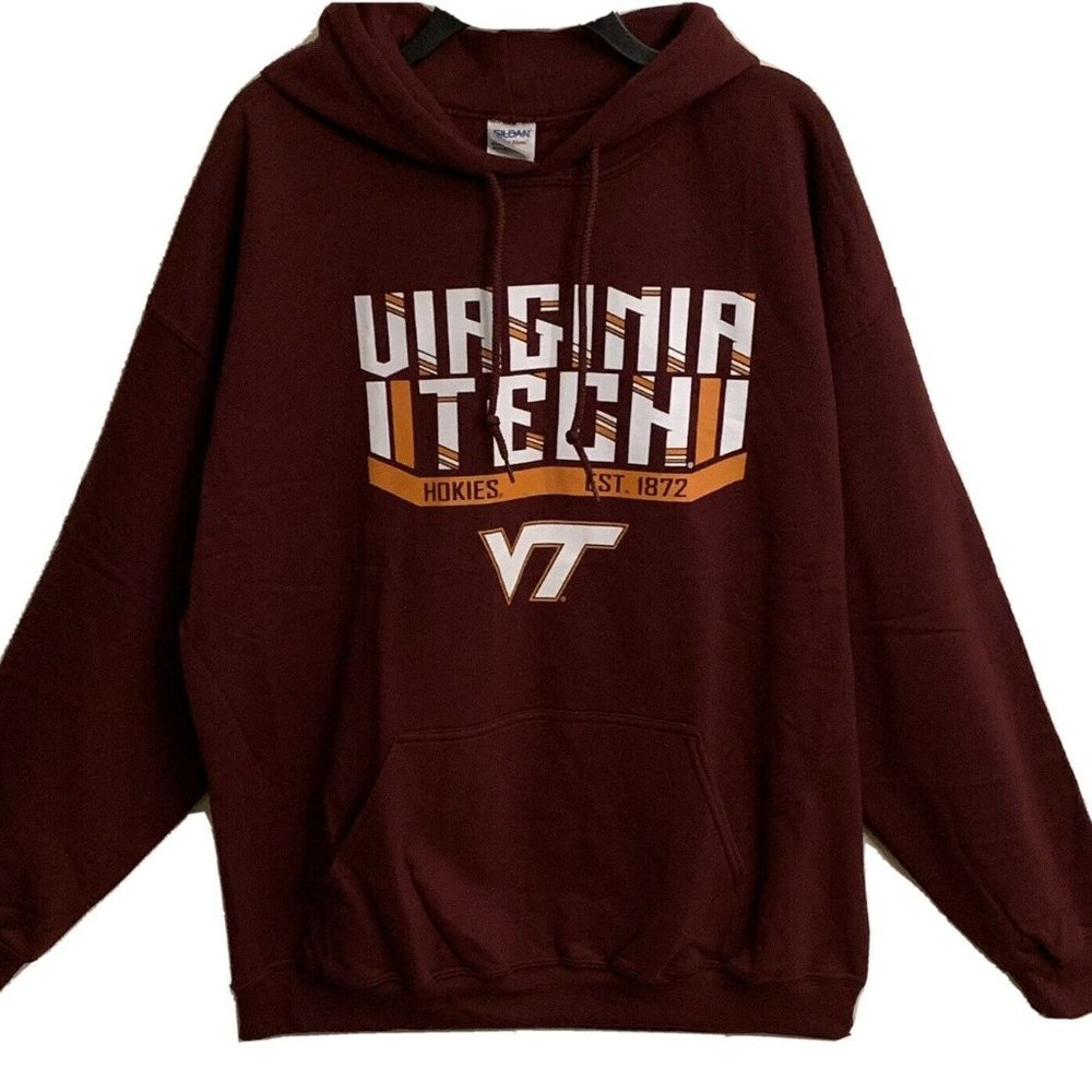 Virginia Tech Hokies Hooded Heavy Sweatshirt New